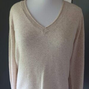 Halogen Cream Heather Cashmere Sweater - size L